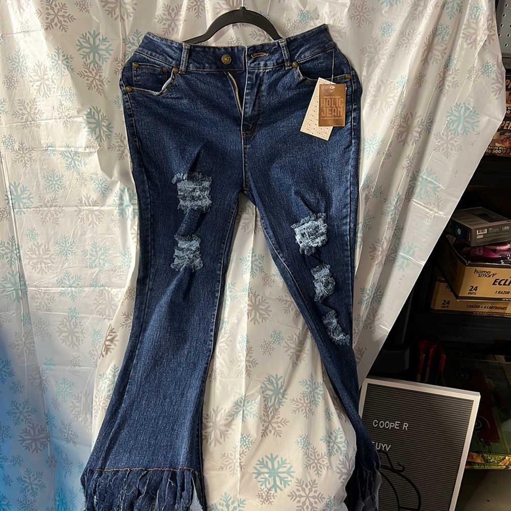 Womens Cropped Flare Jean